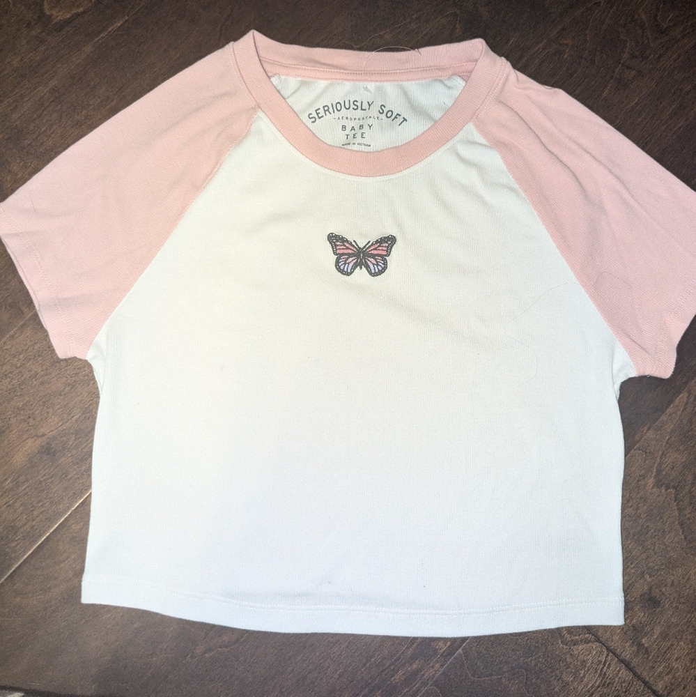 butterfly cropped baby tee